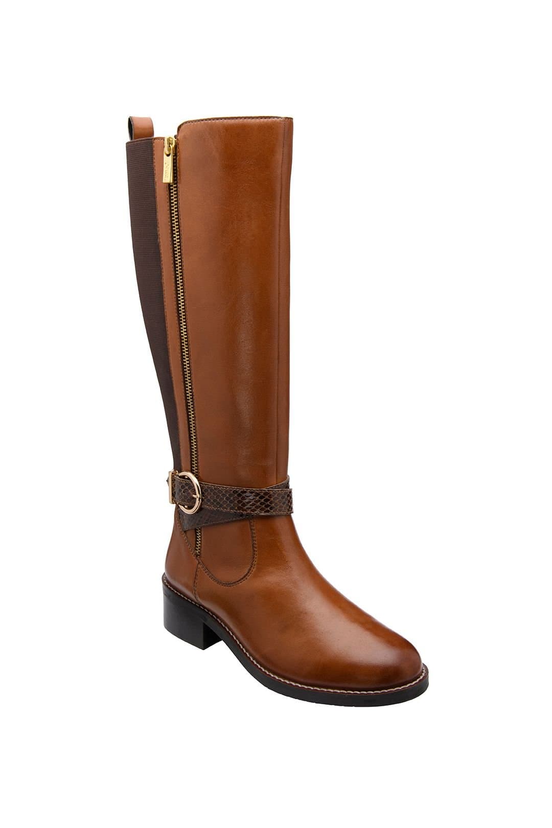 Lotus Lotus Women's 'Malia' Leather Knee High Boots in Tan