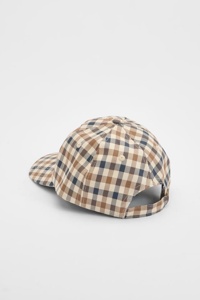 Aquascutum Aquascutum Men's Baseball Cap Club Check in Tan - 3