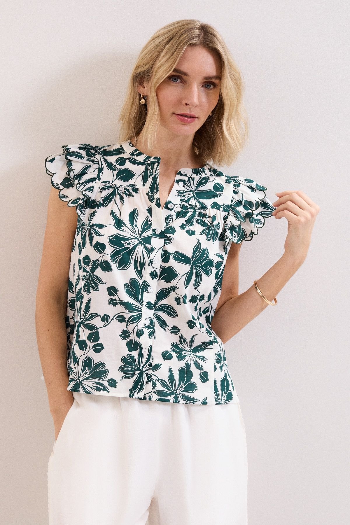 Phase Eight Phase Eight Women's Rena Cotton Blouse in White - 1