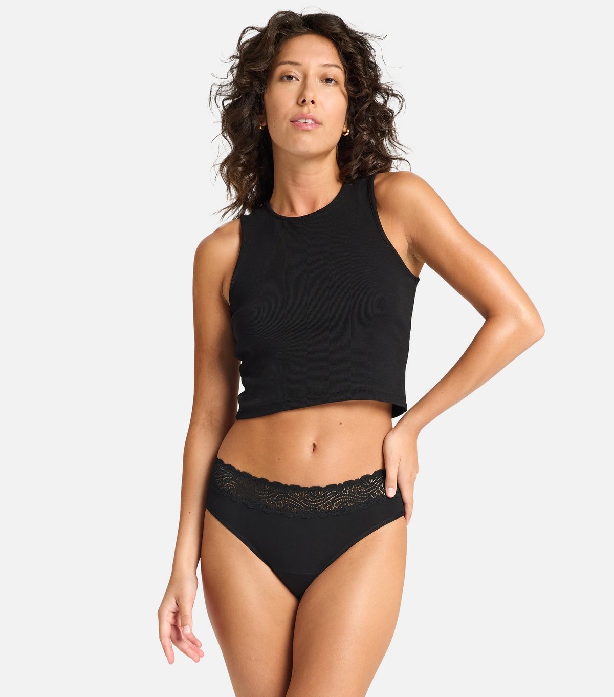 Modibodi Women's Black Super Flow Lace Trim Period Briefs Modibodi New Look - 2