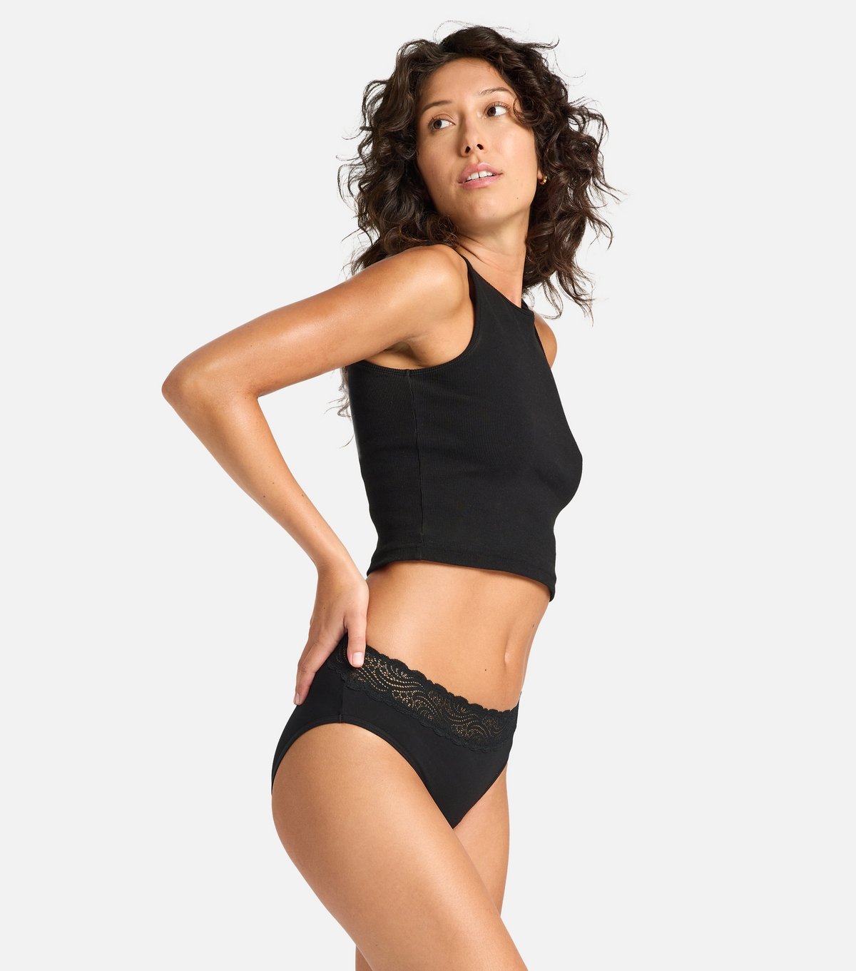 Modibodi Women's Black Super Flow Lace Trim Period Briefs Modibodi New Look - 3