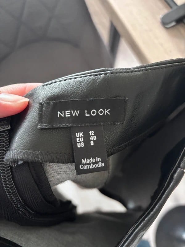 New Look Black Leather Mini Skirt