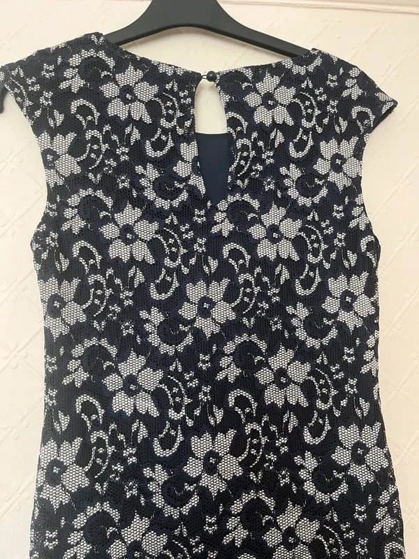 Jane Norman Jane Norman Navy Lace Dress Double Layered