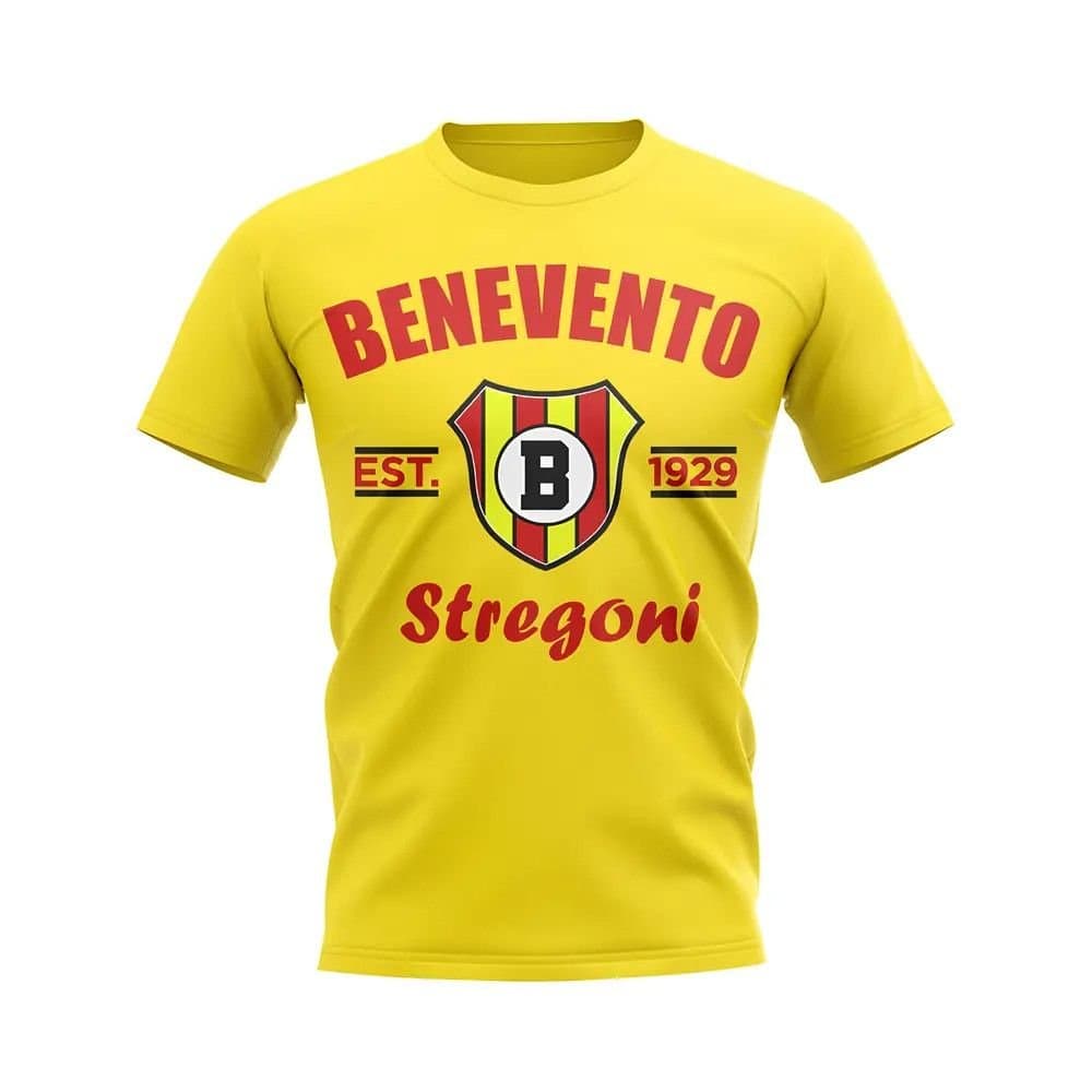 Benevento Benevento Men's Personalised Calcio Established Football T-Shirt in Yellow