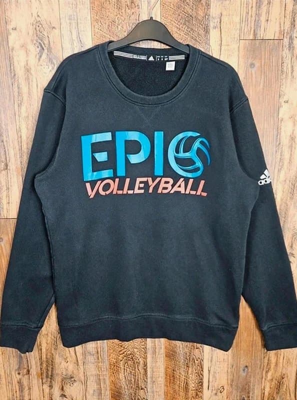 adidas Adidas EPIC Volleyball Sweatshirt Crewneck Black Logo Mens Small S