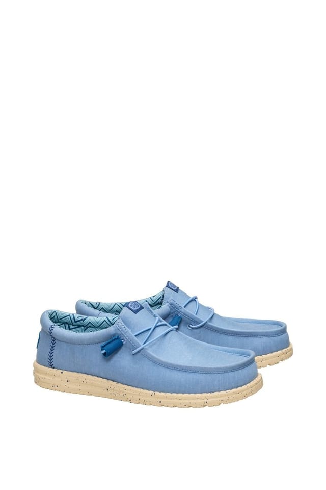 HEY DUDE Hey Dude Men's Wally Stretch Canvas Slip on Shoe in Blue - 3