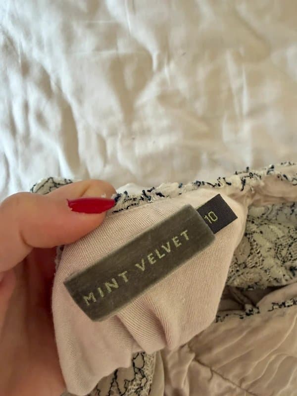 Mint Velvet Mint Velvet 100% Silk Sheer Overlay Dress UK 10 Cream Lace Trim Boho Romantic