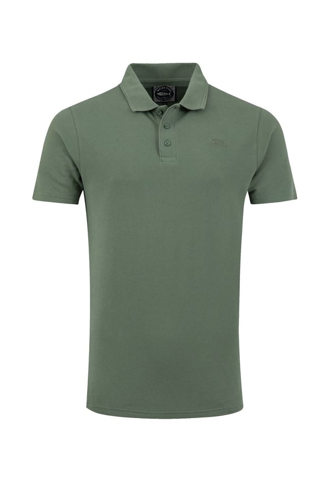 Weird Fish Weird Fish Men's Giles Pique Polo Shirt in Dark Olive - 2