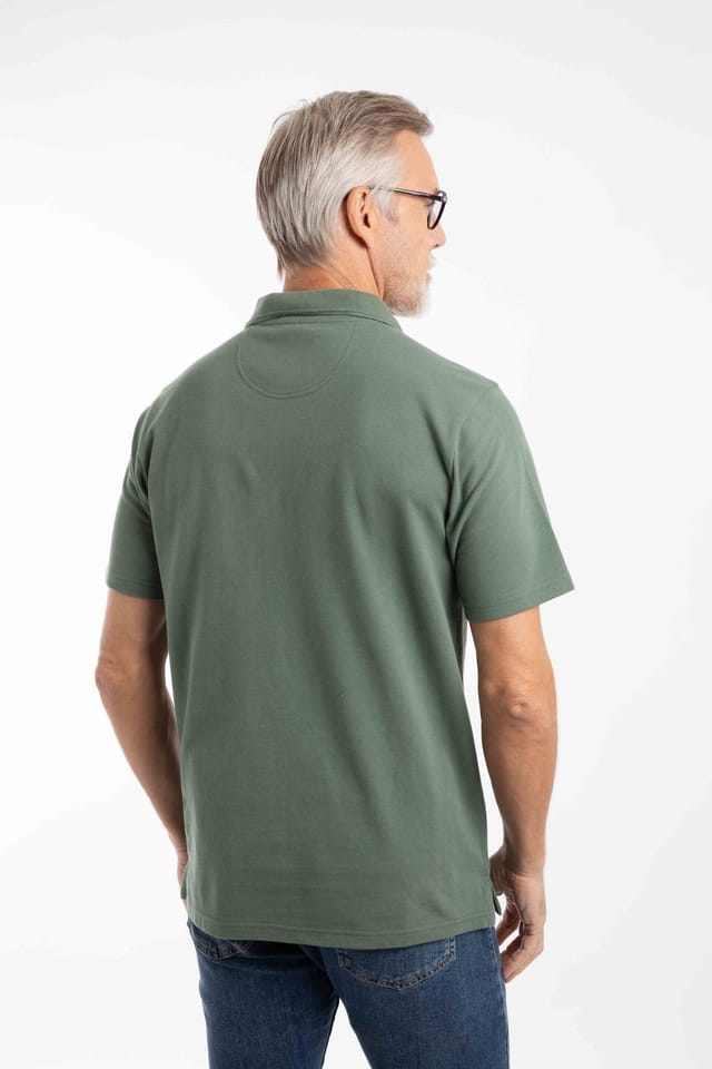 Weird Fish Weird Fish Men's Giles Pique Polo Shirt in Dark Olive - 3