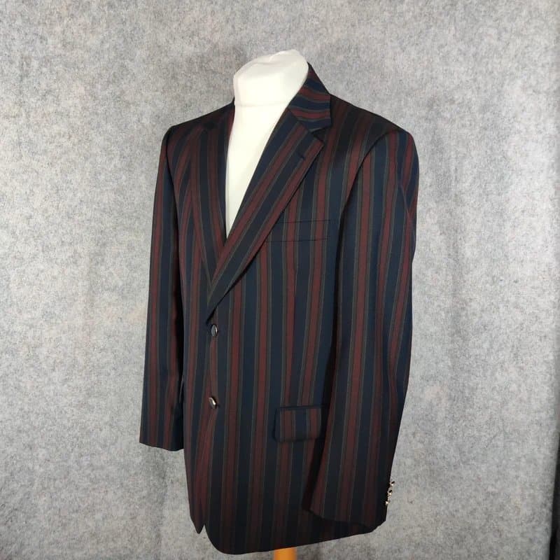 Brook Taverner Brook Taverner Jacket Mens Size 42S Red Green Henley Regatta Striped Mod Boating Blazer