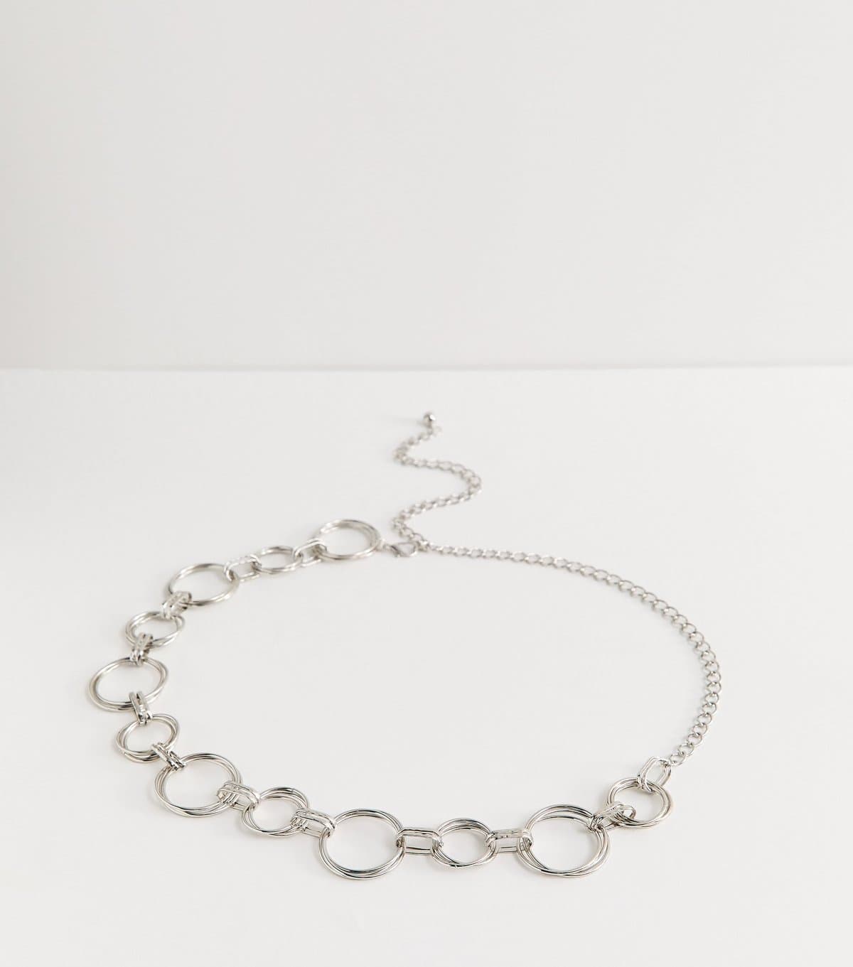New Look New Look Silver Tone Multi Ring Chain Belt