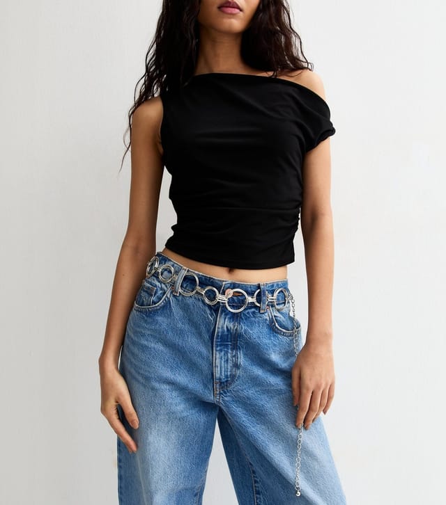 New Look Silver Tone Multi Ring Chain Belt New Look - 2