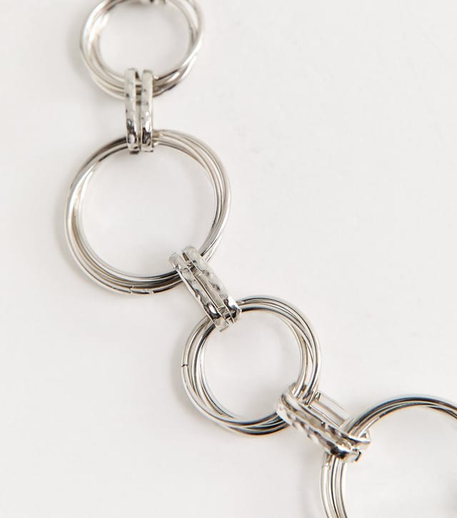 New Look Silver Tone Multi Ring Chain Belt New Look - 3