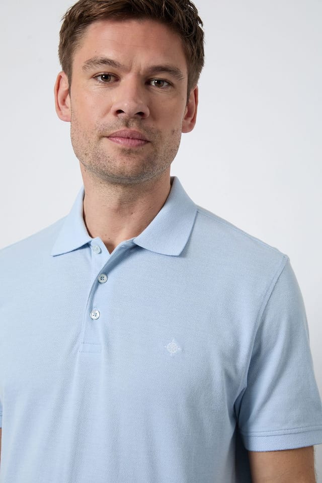 Maine Maine Men's Light Blue Birdseye Polo Shirt - 2