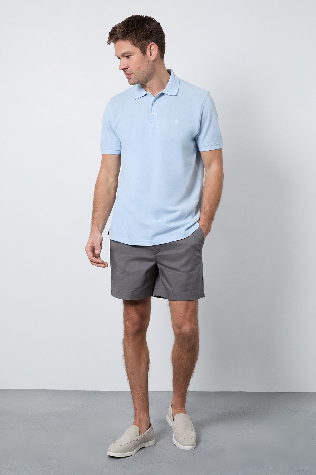 Maine Maine Men's Light Blue Birdseye Polo Shirt - 4