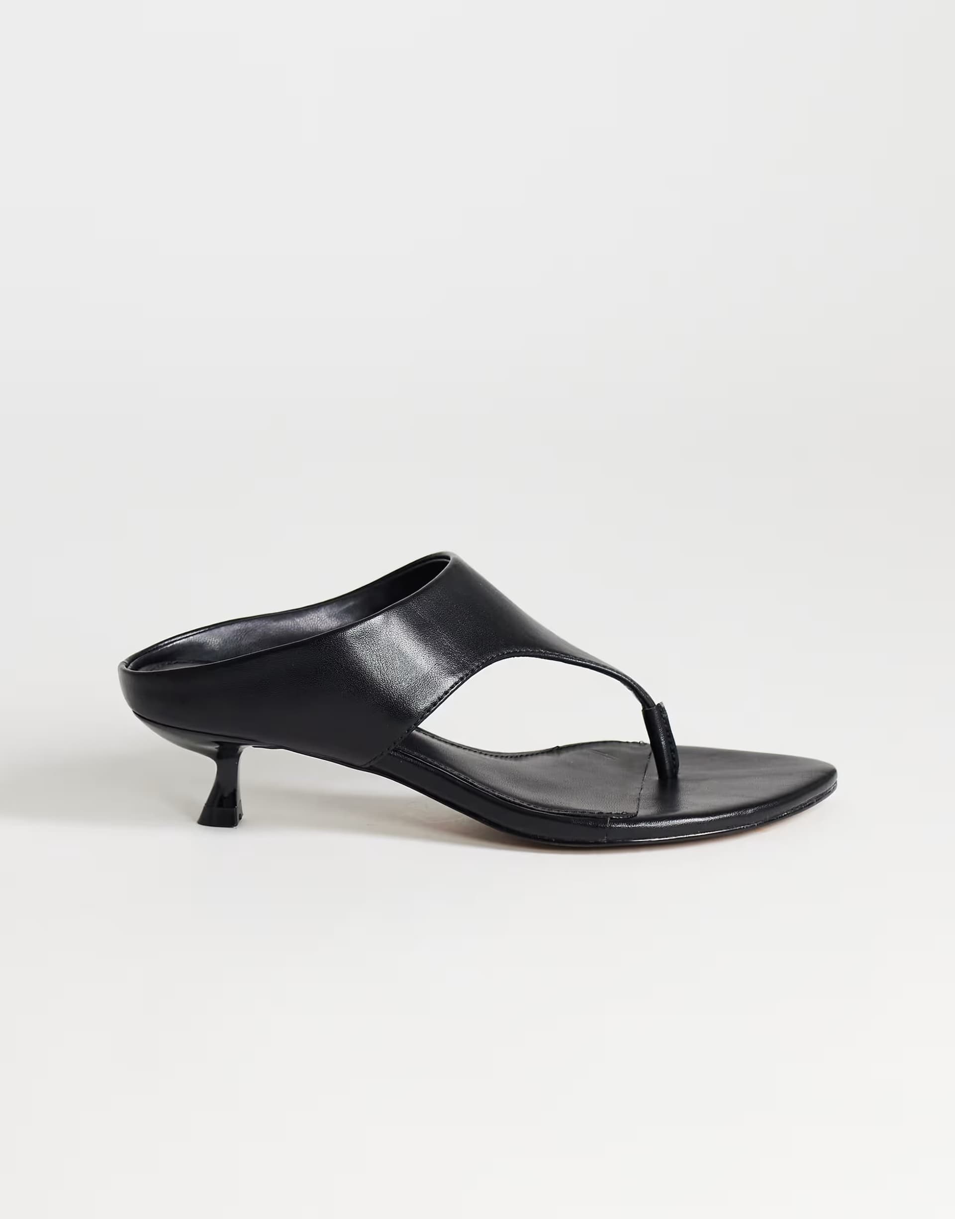 ASOS Topshop Nancy toe thong mid heel sandal in black