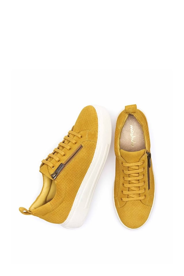 Moshulu Moshulu Women's 'Dawlish' Flatform Zip Trainers in Yellow - 2