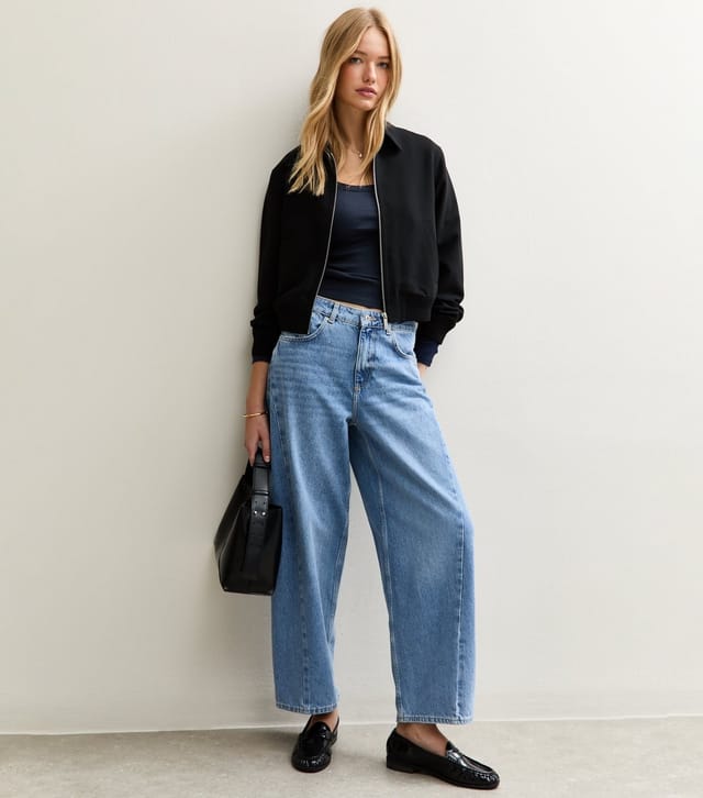 New Look Women's Navy Scoop Neck Long Sleeve Ribbed Top New Look - 3