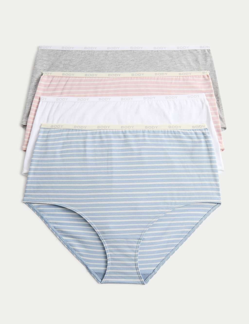 Marks & Spencer M&S 4pk Cotton Rich Full Briefs Light Blue Mix