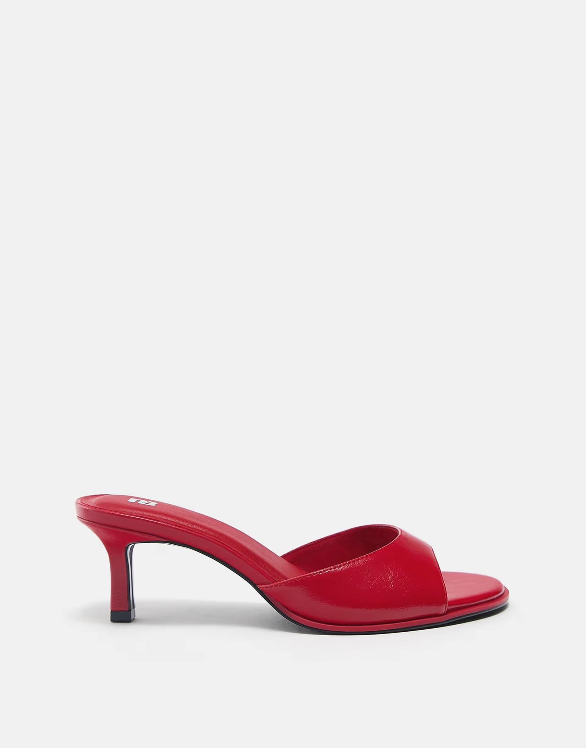 ASOS Pull&Bear Mule high-heel sandals in red