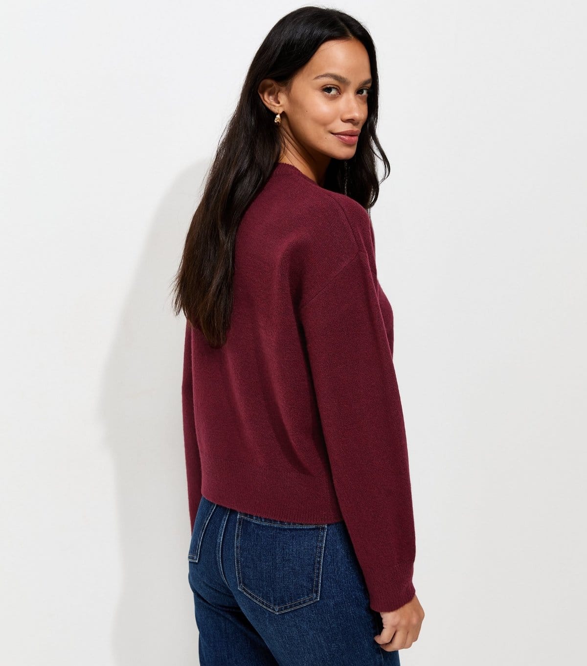 New Look Women's Dark Burgundy Midweight Crew Neck Jumper New Look - 4