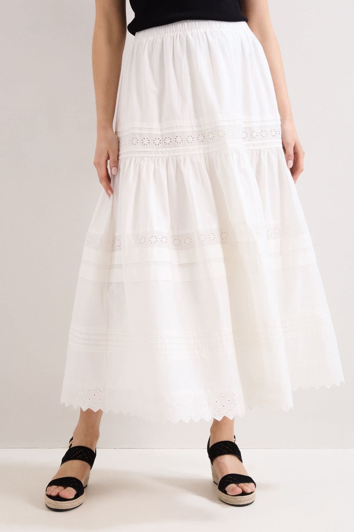 Phase Eight Phase Eight Women's Rosa Tiered Skirt in White