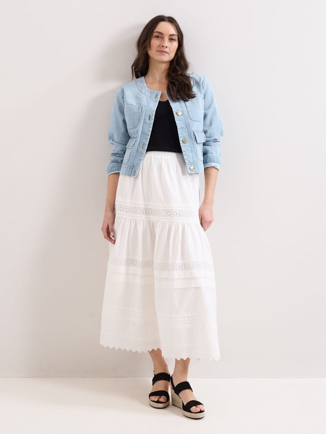 Phase Eight Phase Eight Women's Rosa Tiered Skirt in White - 2