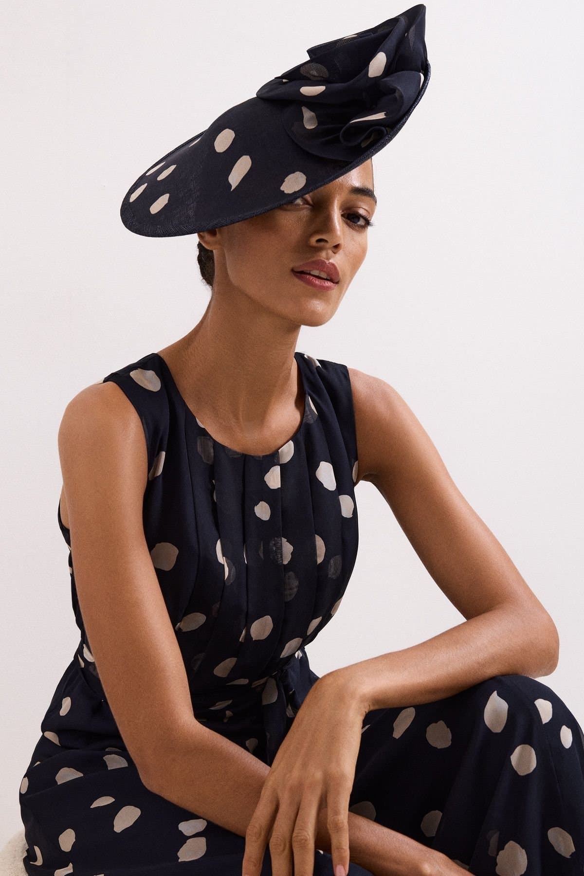 Phase Eight Phase Eight Women's Spot Disc Fascinator in Dark Navy