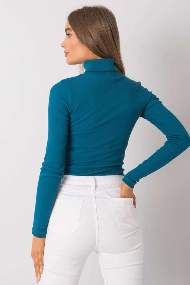 Love Lace Love Lace Women's One Color Fitted Long Sleeve Turtleneck Style 173410 in Green - 3