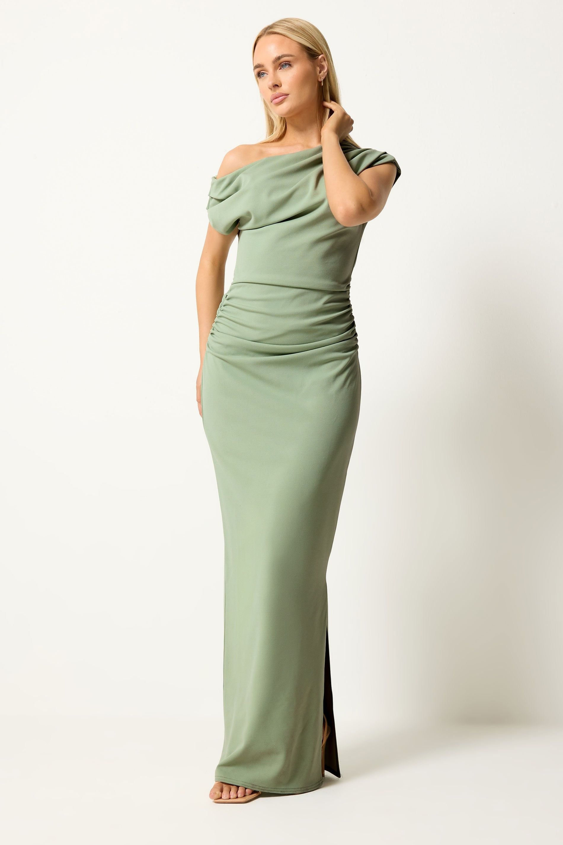 Star By Julien Macdonald Star by Julien Macdonald Women's Draped Maxi Dress in Light Green - 3