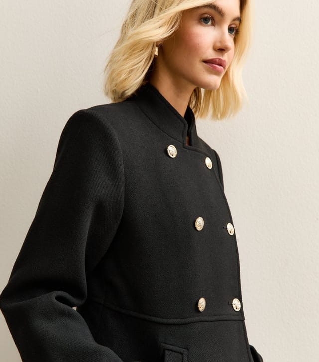 New Look Women's Black Double Breasted Coat New Look - 3