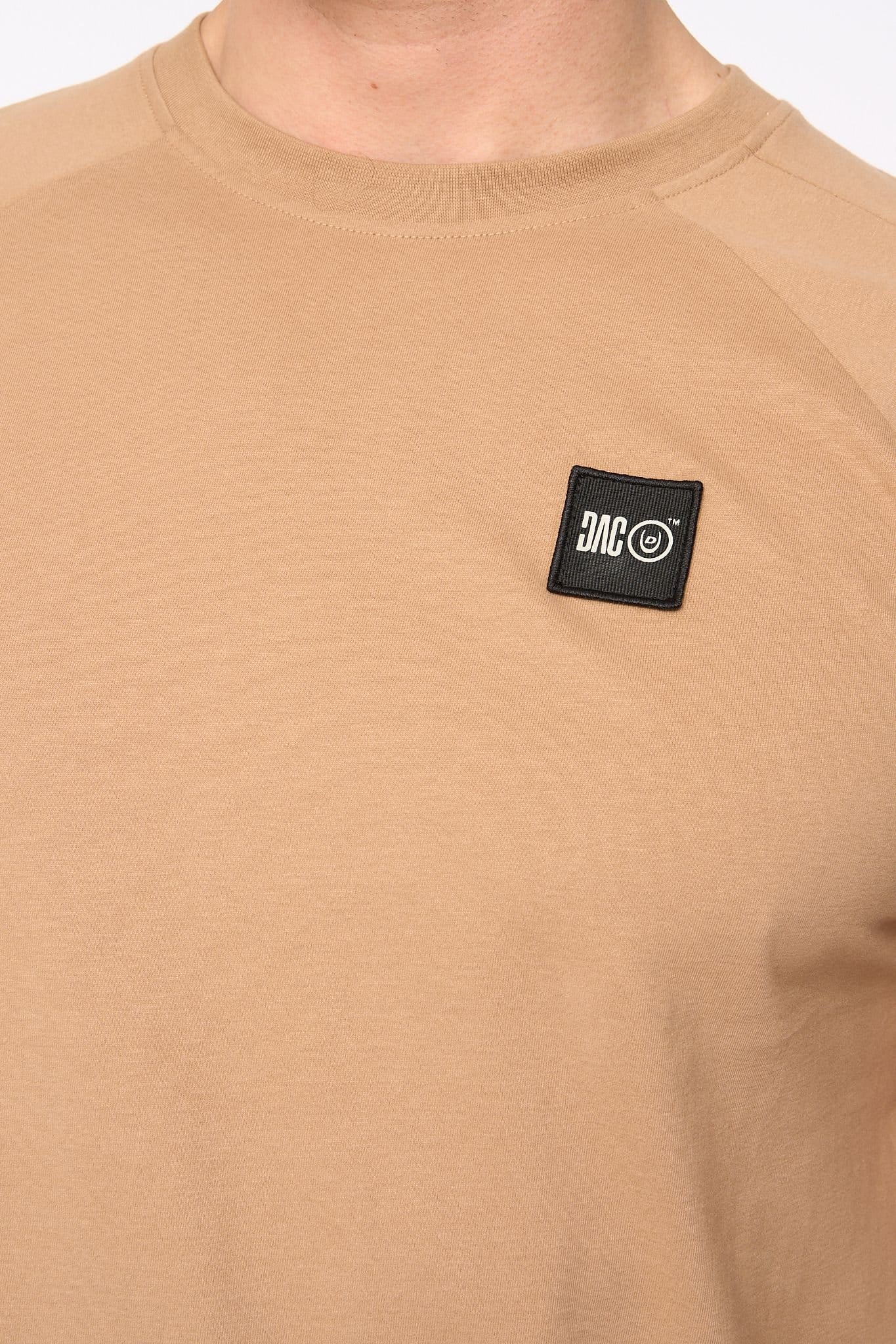 Duck&Cover Duck&Cover Men's Topfield Modern Crew Neck T-Shirt with Raglan Sleeves in Light Sand - 4