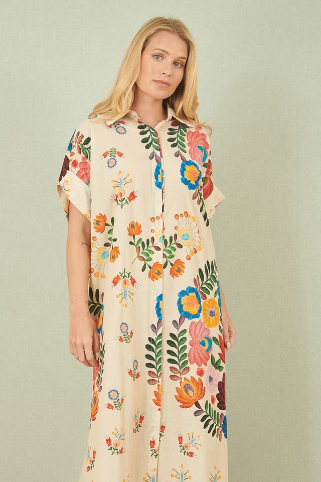 Yumi Yumi Women's Multicoloured Folk Print Relaxed Tunic - 2