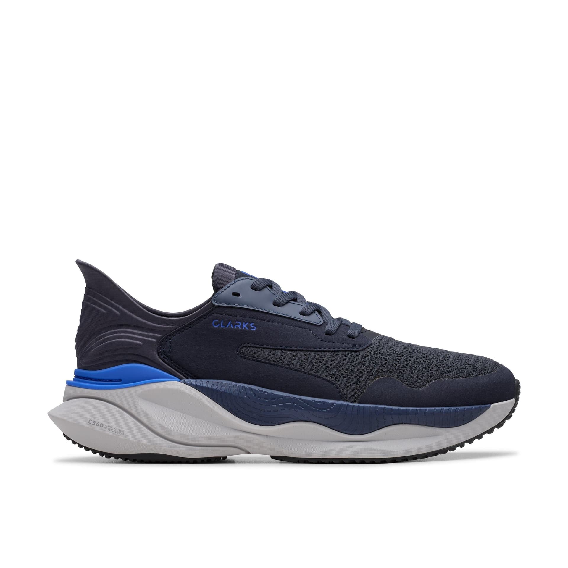 Clarks Clarks Men's Pace Navy Trainers, Lace Up in Blue