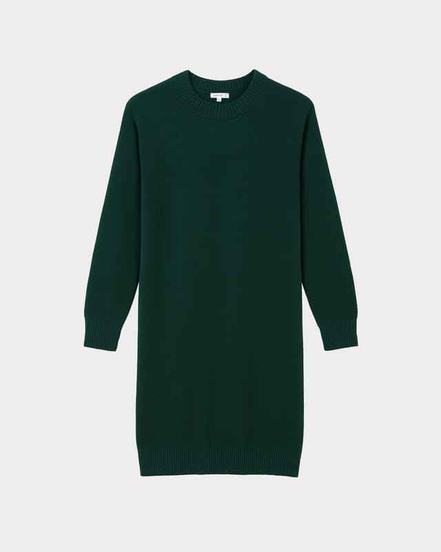 Kettlewell Kettlewell Women's Crew Neck Knitted Dress in Bottle Green - 2