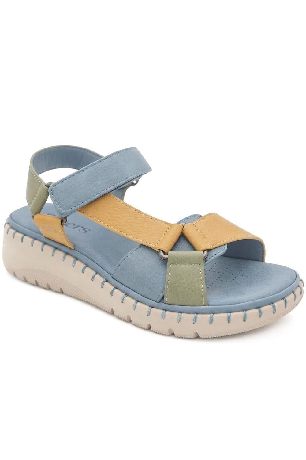 Pavers Pavers Women's Adjustable Fastening Cushioning Sandals in Blue