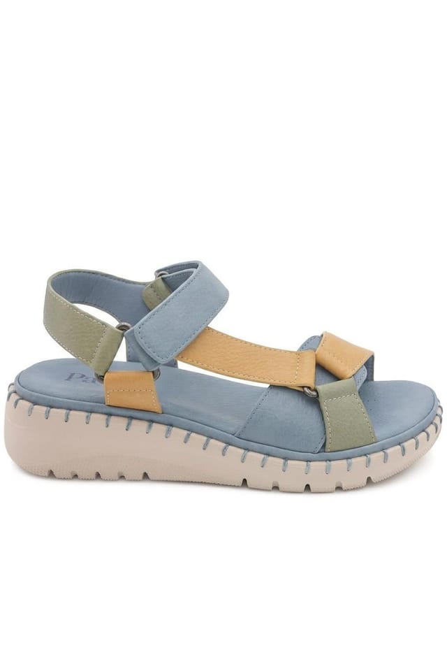 Pavers Pavers Women's Adjustable Fastening Cushioning Sandals in Blue - 2