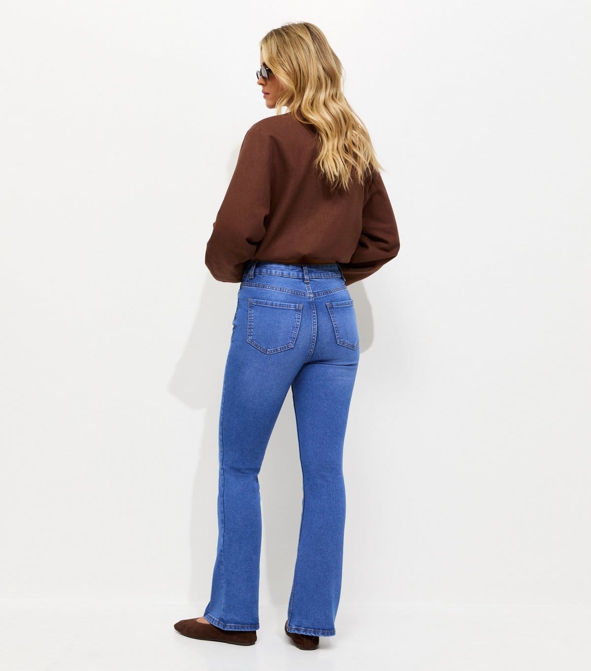 New Look Women's Petite Blue Waist Enhance Quinn Bootcut Jeans New Look - 4