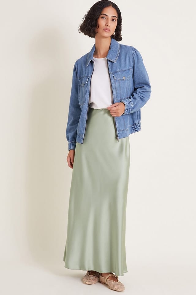 Monsoon Monsoon Women's Billie Denim Bomber Jacket in Blue - 2