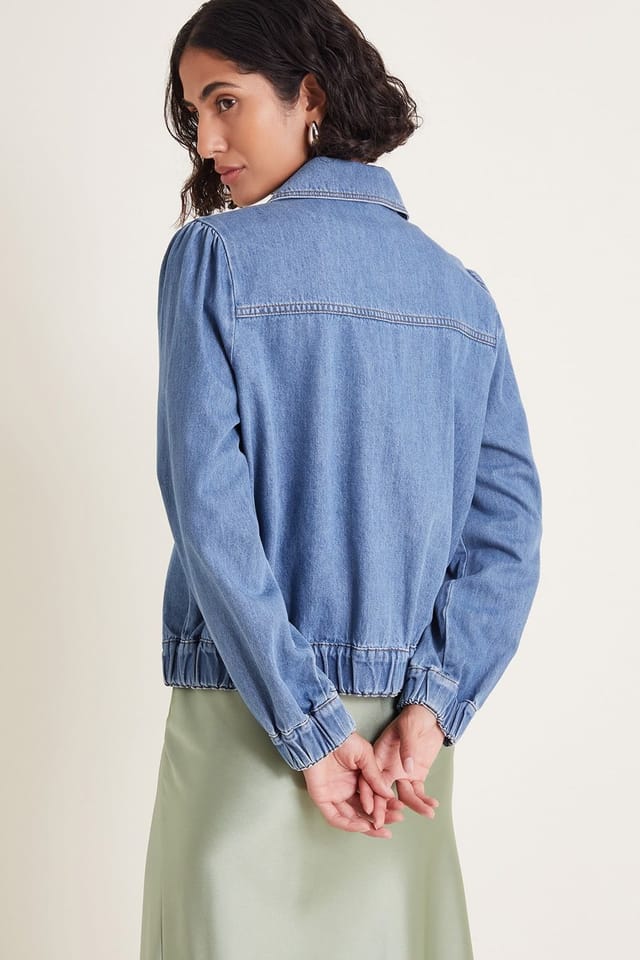 Monsoon Monsoon Women's Billie Denim Bomber Jacket in Blue - 3