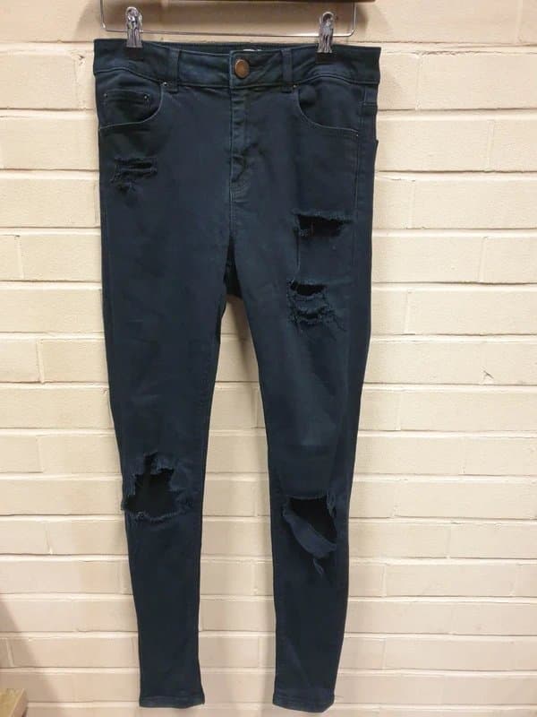ASOS Asos Men's Black Skinny Ripped Jeans Size W 28 L 32