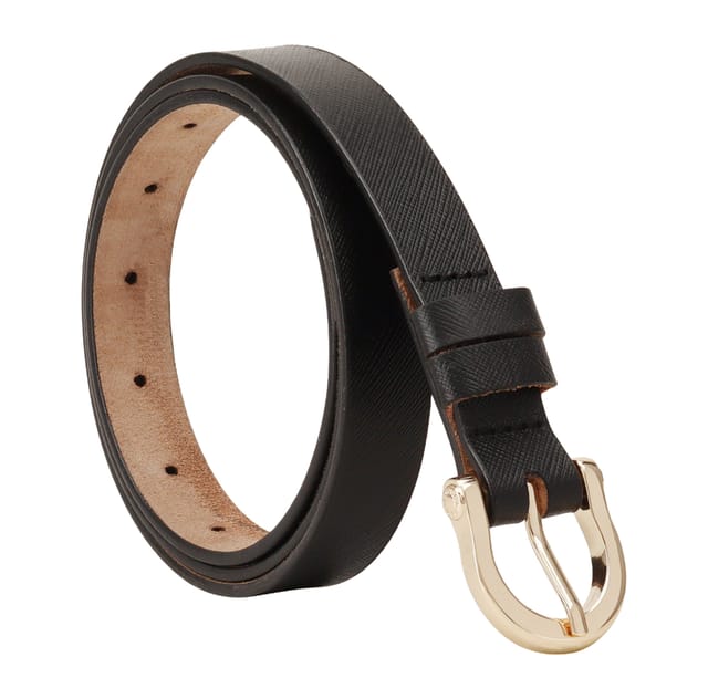 Paul Costelloe Paul Costelloe Women's Melin Leather Belt in Jet Black - 2