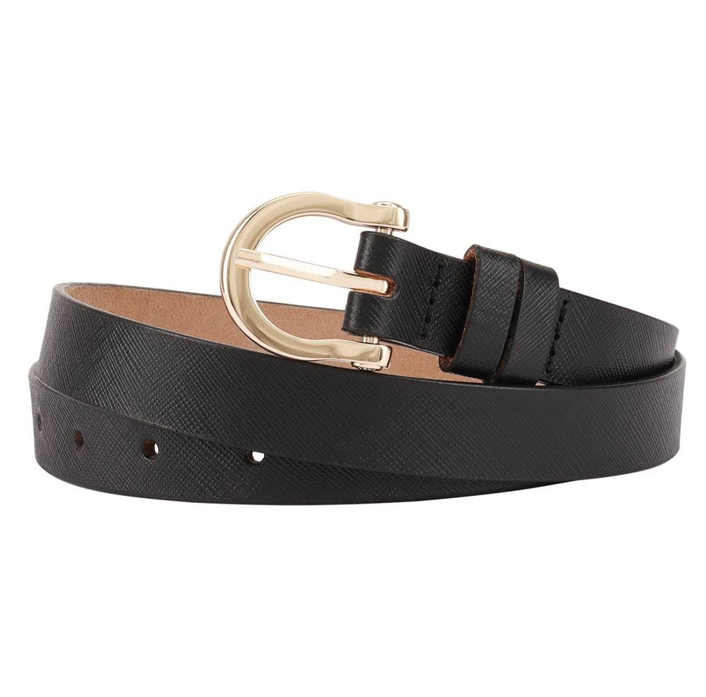 Paul Costelloe Paul Costelloe Women's Melin Leather Belt in Jet Black - 3