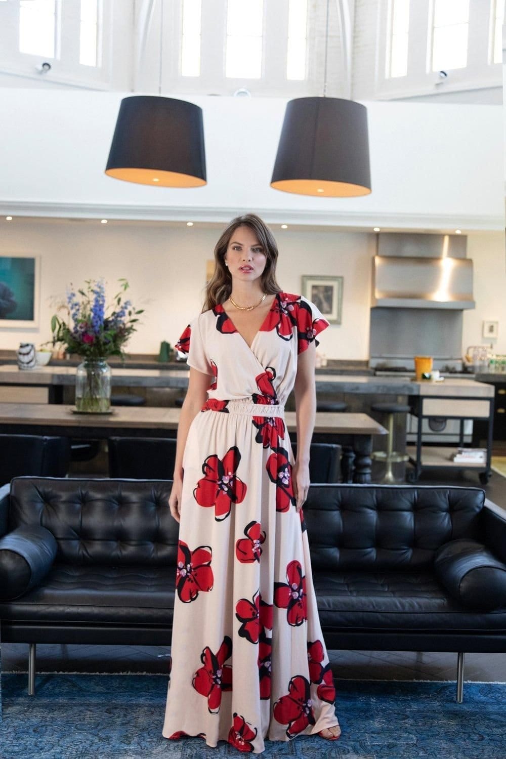 Hot Squash Hot Squash Women's Chiffon Wrap Top Maxi Dress in White - 4