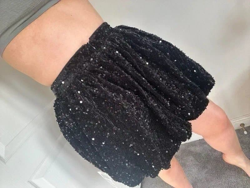 ASOS Sold out rrp£55! New with tags Black sequin velvet asos luxe mini skirt