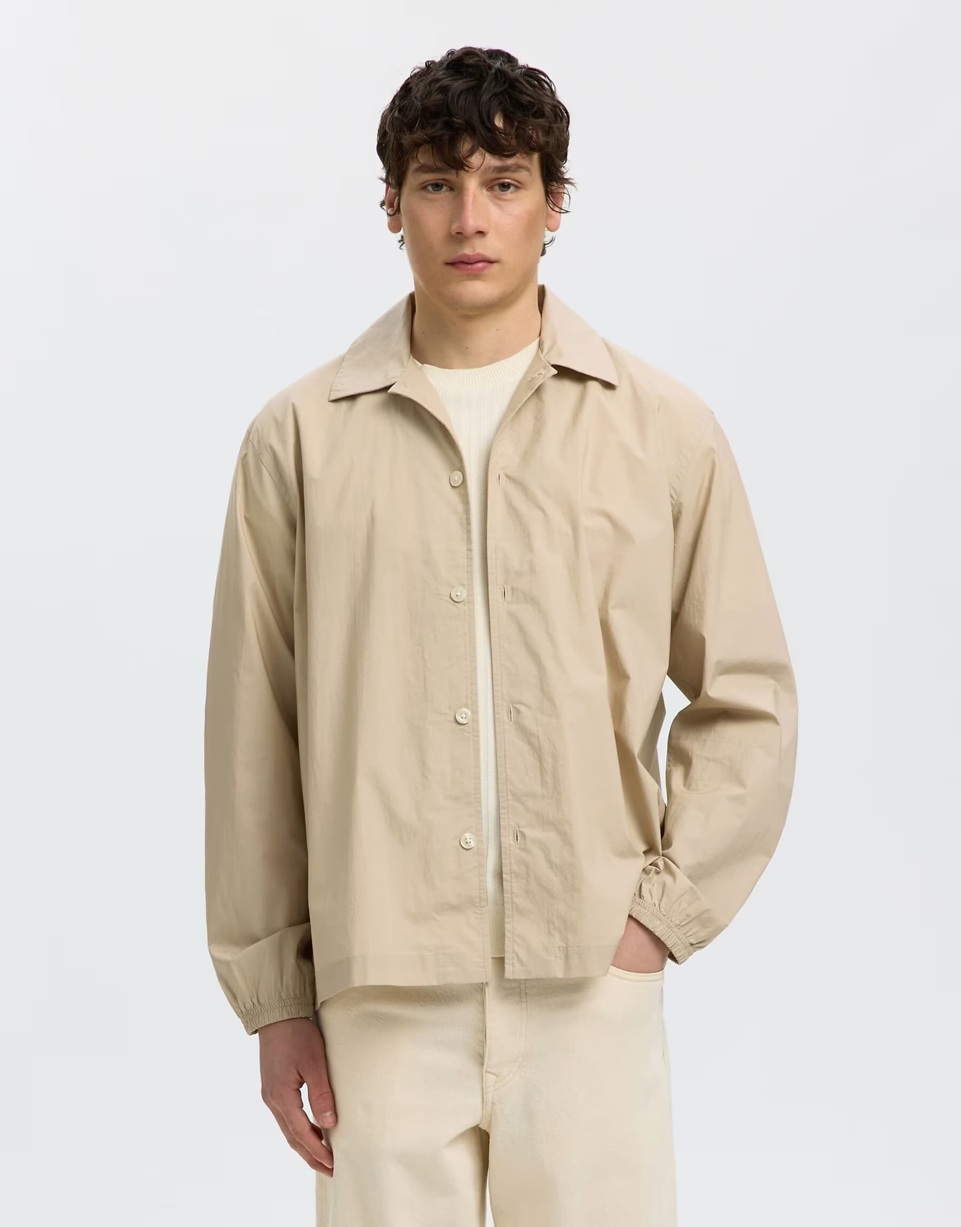 ASOS Selected Overshirt in beige