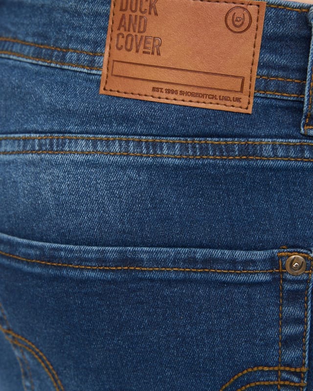 Duck&Cover Duck&Cover Men's Elix Regular Straight Leg Comfort Stretch Denim Jeans in Mid Blue - 3