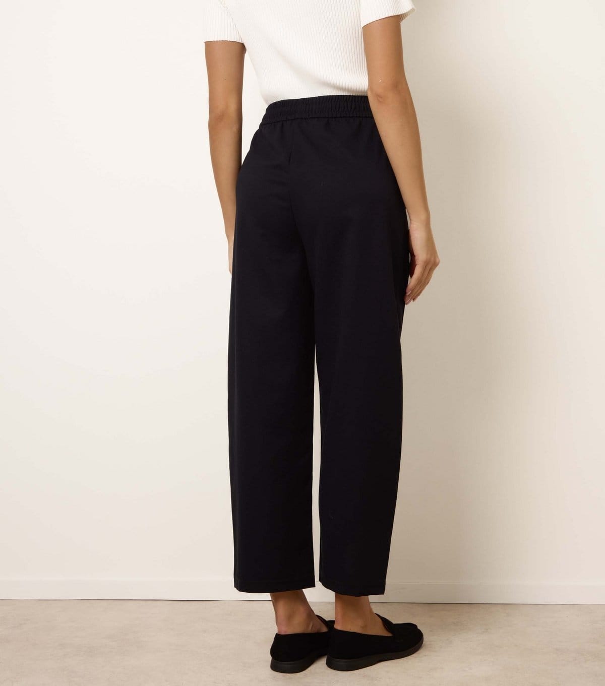Blue Vanilla Women's Navy Elasticated Drawstring Trousers Blue Vanilla New Look - 4