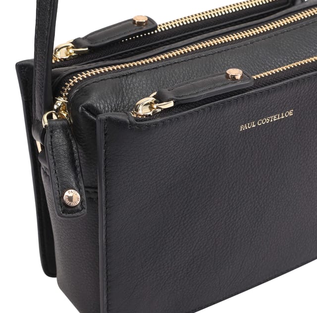 Paul Costelloe Paul Costelloe Women's Thaya Leather Cross Body Bag in Black - 3