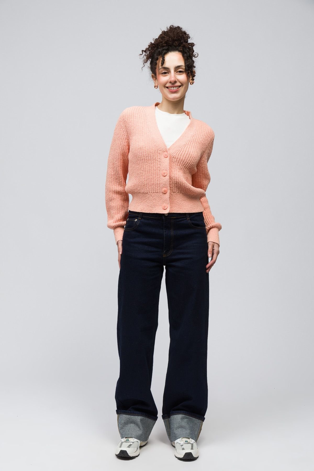 Dexia Dexia Women's Stylish Orange Cardigan with a Comfortable Fit - 2